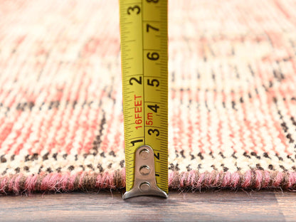 Turkoman Vintage hand-knotted wool runner in Pink, 2'9" x 5'6" — SKU O01527 (view 6)