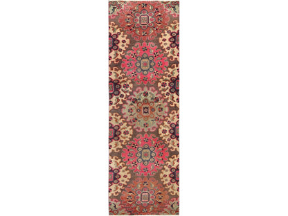 Brown 3'0" x 9'5" Vintage Hand knotted Wool Rug - Sku: O01528
