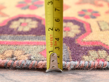 Brown 3'0" x 9'5" Vintage Hand knotted Wool Rug - Sku: O01528