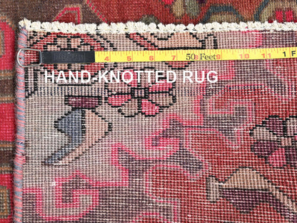 Brown 3'0" x 9'5" Vintage Hand knotted Wool Rug - Sku: O01528