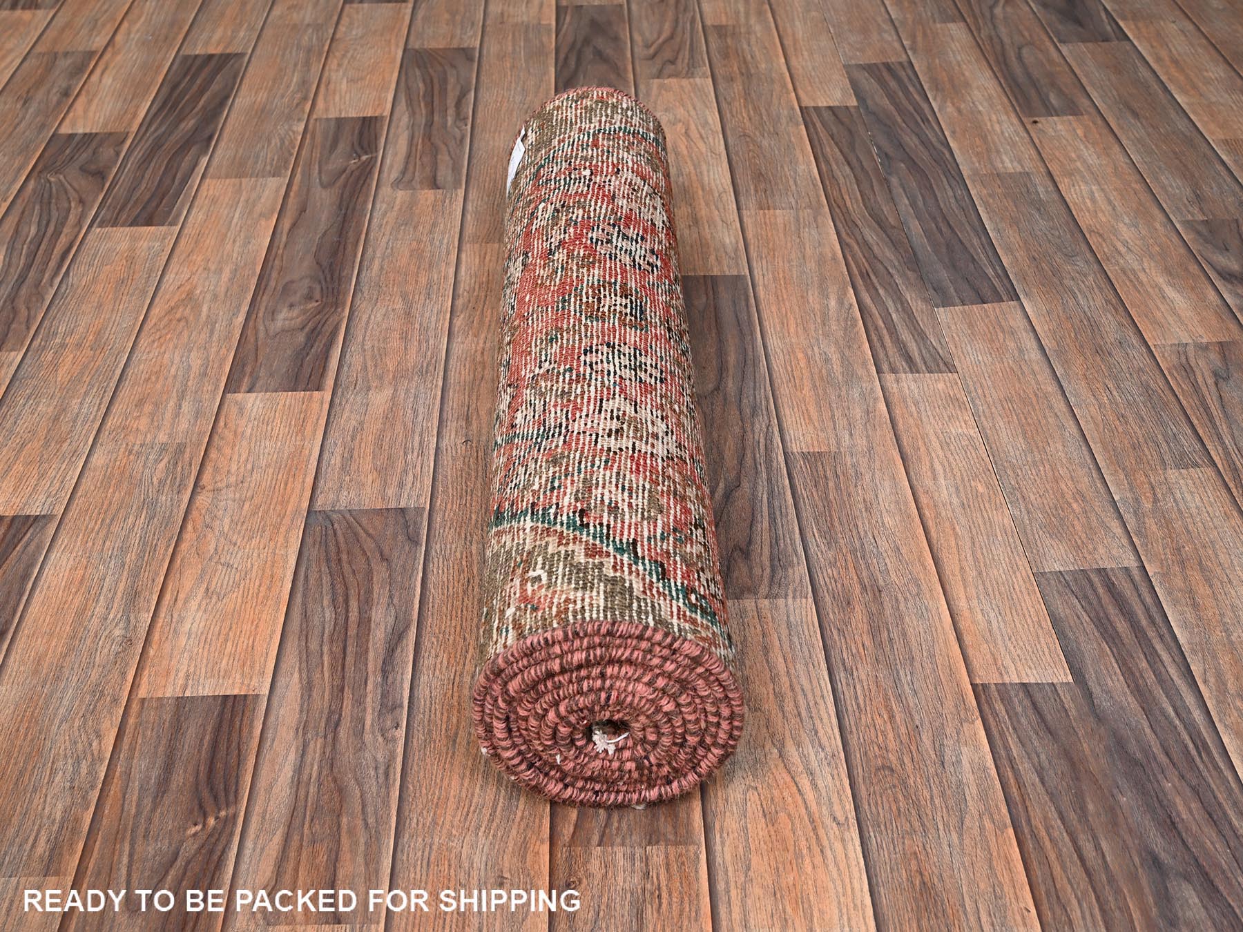 Vintage hand-knotted wool runner in Pink, 2'6" x 8'10" — SKU O01529 (view 5)