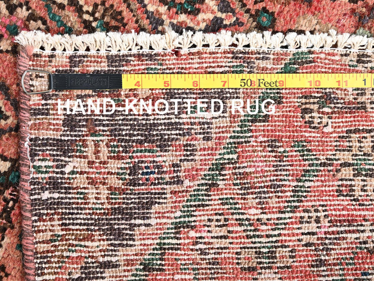 Vintage hand-knotted wool runner in Pink, 2'6" x 8'10" — SKU O01529 (view 7)