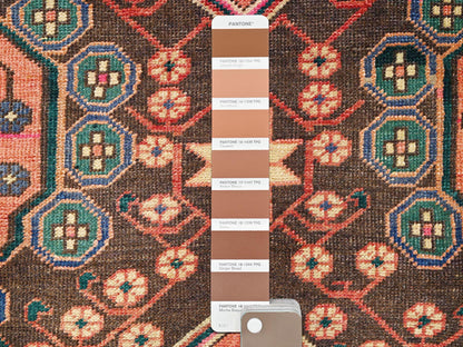 Brown 2'9" x 9'11" Vintage Hand knotted Wool Rug - Sku: O01530