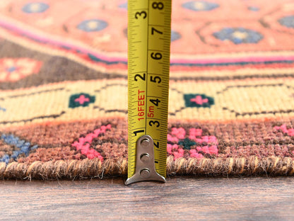 Brown 2'9" x 9'11" Vintage Hand knotted Wool Rug - Sku: O01530