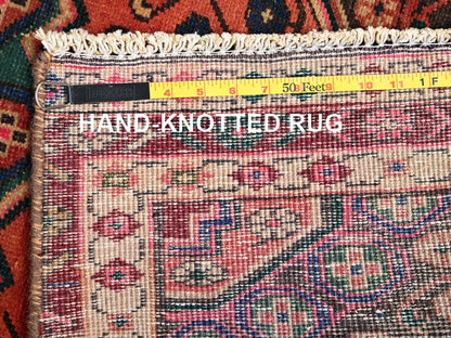 Brown 2'9" x 9'11" Vintage Hand knotted Wool Rug - Sku: O01530