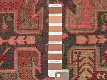 Brown 2'10" x 8'11" Vintage Hand knotted Wool Rug - Sku: O01531