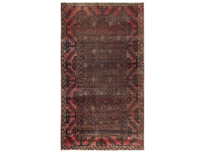 Brown 3'5" x 6'4" Tribal & Geometric Hand knotted Wool Rug - Sku: O01534