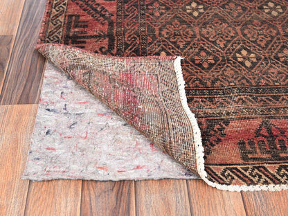 Baluch Tribal & Geometric hand-knotted wool rug in Brown & Red, 3'5" x 6'4" — SKU O01534 (view 3)