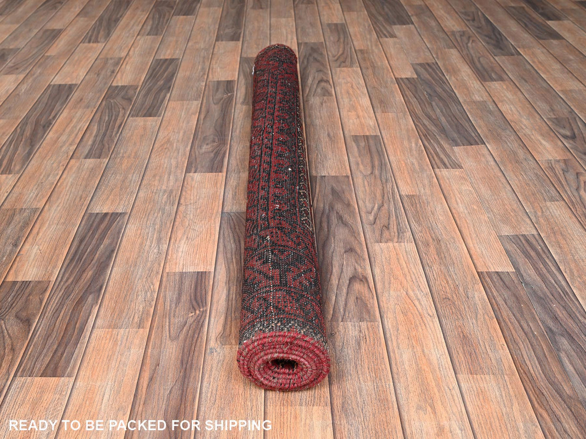 Baluch Vintage hand-knotted wool rug in Red, 4'1" x 7'1" — SKU O01535 (view 5)