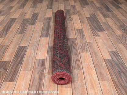 Baluch Vintage hand-knotted wool rug in Red, 4'1" x 7'1" — SKU O01535 (view 5)