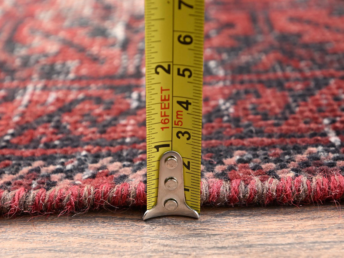 Baluch Vintage hand-knotted wool rug in Red, 4'1" x 7'1" — SKU O01535 (view 6)