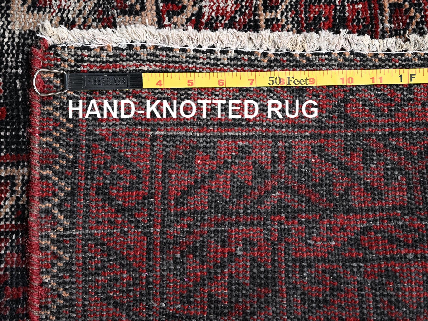 Baluch Vintage hand-knotted wool rug in Red, 4'1" x 7'1" — SKU O01535 (view 7)
