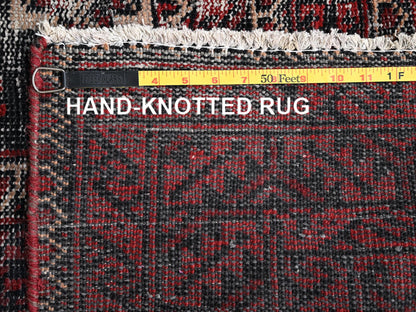 Baluch Vintage hand-knotted wool rug in Red, 4'1" x 7'1" — SKU O01535 (view 7)