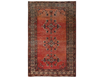 Orange 3'11" x 6'4" Vintage Hand knotted Wool Rug - Sku: O01537