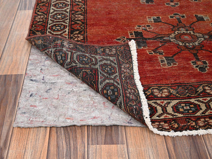 Baluch Vintage hand-knotted wool rug in Orange & Ivory, 3'11" x 6'4" — SKU O01537 (view 3)