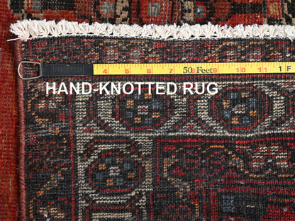 Baluch Vintage hand-knotted wool rug in Orange & Ivory, 3'11" x 6'4" — SKU O01537 (view 7)