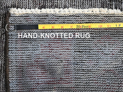 Overdyed 2'10" x 5'7" Vintage Hand knotted Wool Rug - Sku: O01538