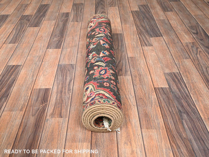 Brown 2'9" x 6'9" Vintage Hand knotted Wool Rug - Sku: O01540