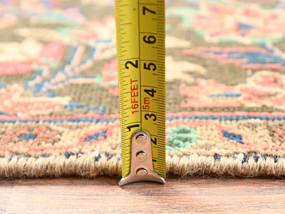 Brown 2'9" x 6'9" Vintage Hand knotted Wool Rug - Sku: O01540