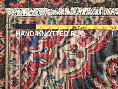 Brown 2'9" x 6'9" Vintage Hand knotted Wool Rug - Sku: O01540