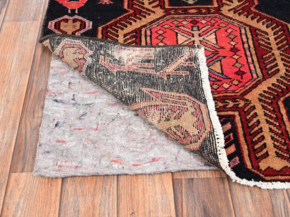 Black 2'5" x 8'10" Vintage Hand knotted Wool Rug - Sku: O01547