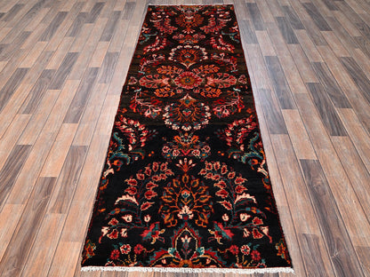Brown 2'7" x 8'1" Vintage Hand knotted Wool Rug - Sku: O01548