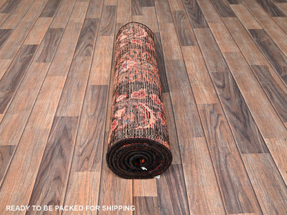 Brown 2'7" x 8'1" Vintage Hand knotted Wool Rug - Sku: O01548