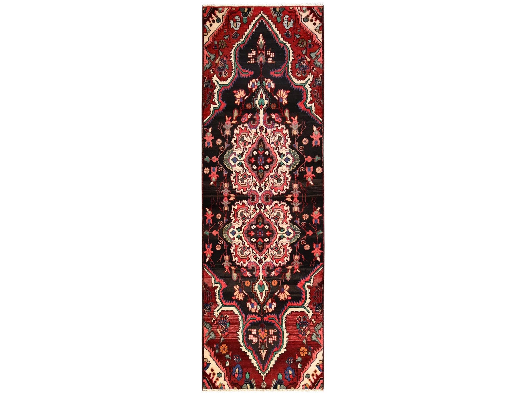 Brown 2'9" x 8'11" Vintage Hand knotted Wool Rug - Sku: O01549