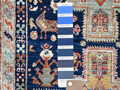 Blue 2'7" x 7'9" Tribal & Geometric Hand knotted Wool Rug - Sku: O0154