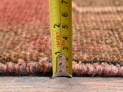 Hamadan Vintage hand-knotted wool runner in Red & Brown, 2'10" x 11'8" — SKU O01552 (view 6)