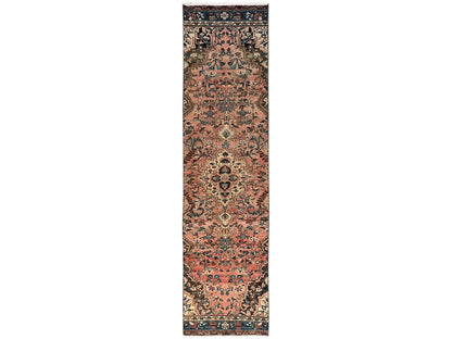 Vintage hand-knotted wool runner in Pink, 2'6" x 10'3" — SKU O01554