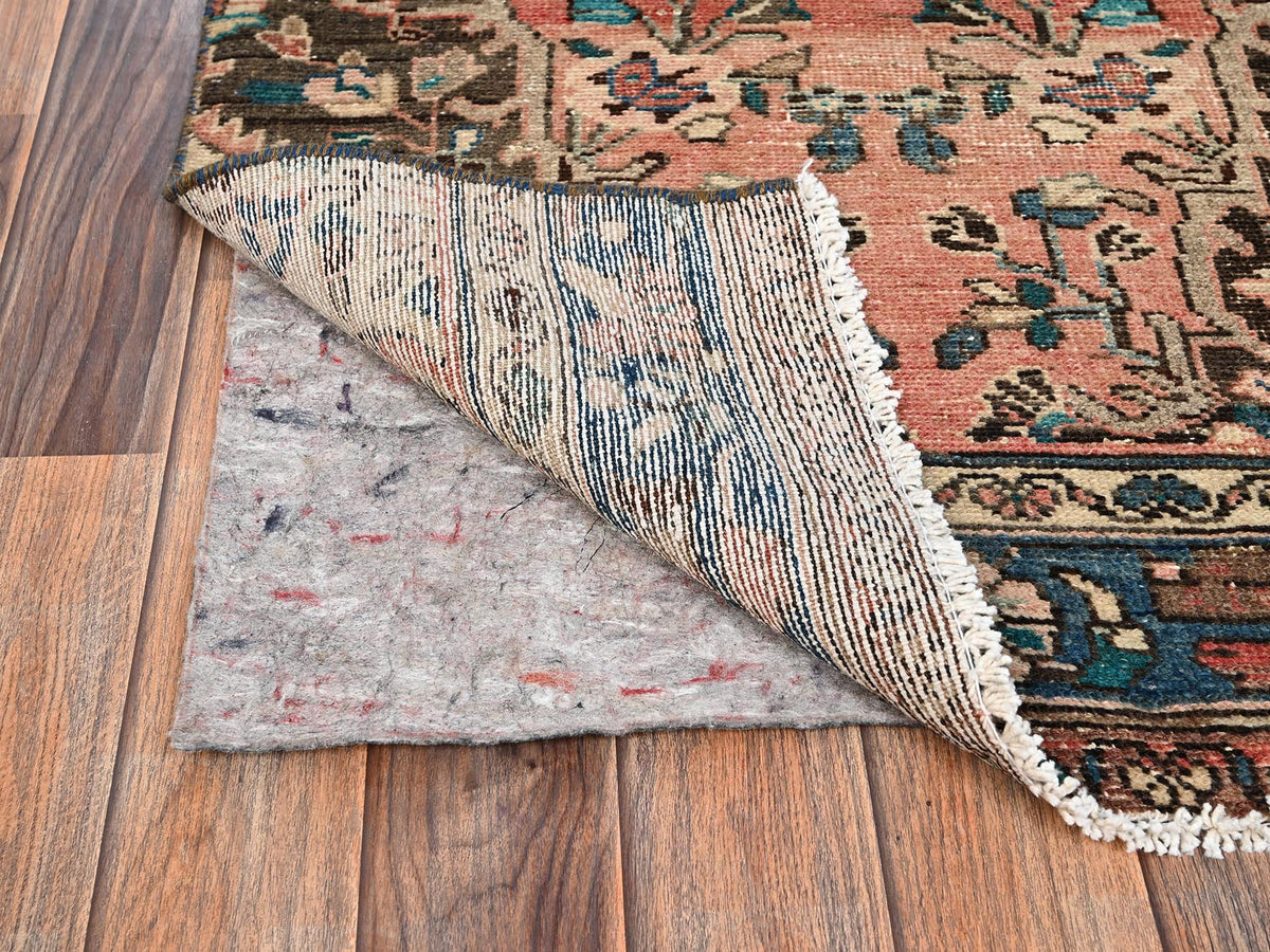 Vintage hand-knotted wool runner in Pink, 2'6" x 10'3" — SKU O01554 (view 3)