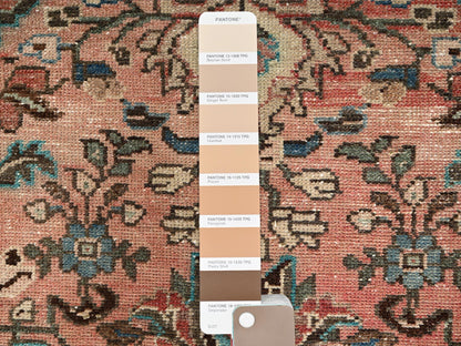 Vintage hand-knotted wool runner in Pink, 2'6" x 10'3" — SKU O01554 (view 4)