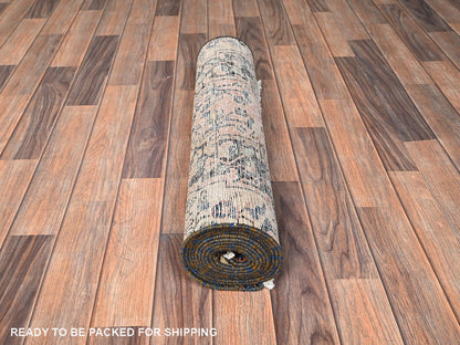 Vintage hand-knotted wool runner in Pink, 2'6" x 10'3" — SKU O01554 (view 5)