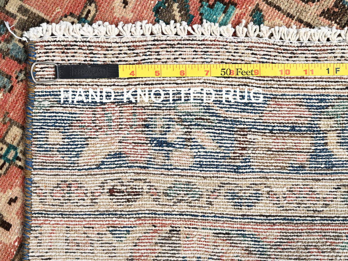 Vintage hand-knotted wool runner in Pink, 2'6" x 10'3" — SKU O01554 (view 7)