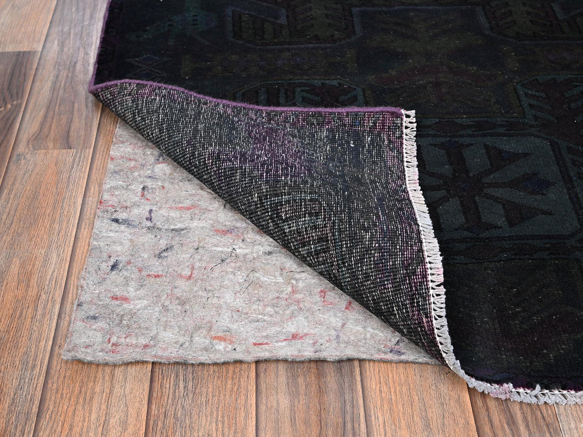 Vintage hand-knotted wool runner in Overdyed, 3' x 8'4" — SKU O01555 (view 3)