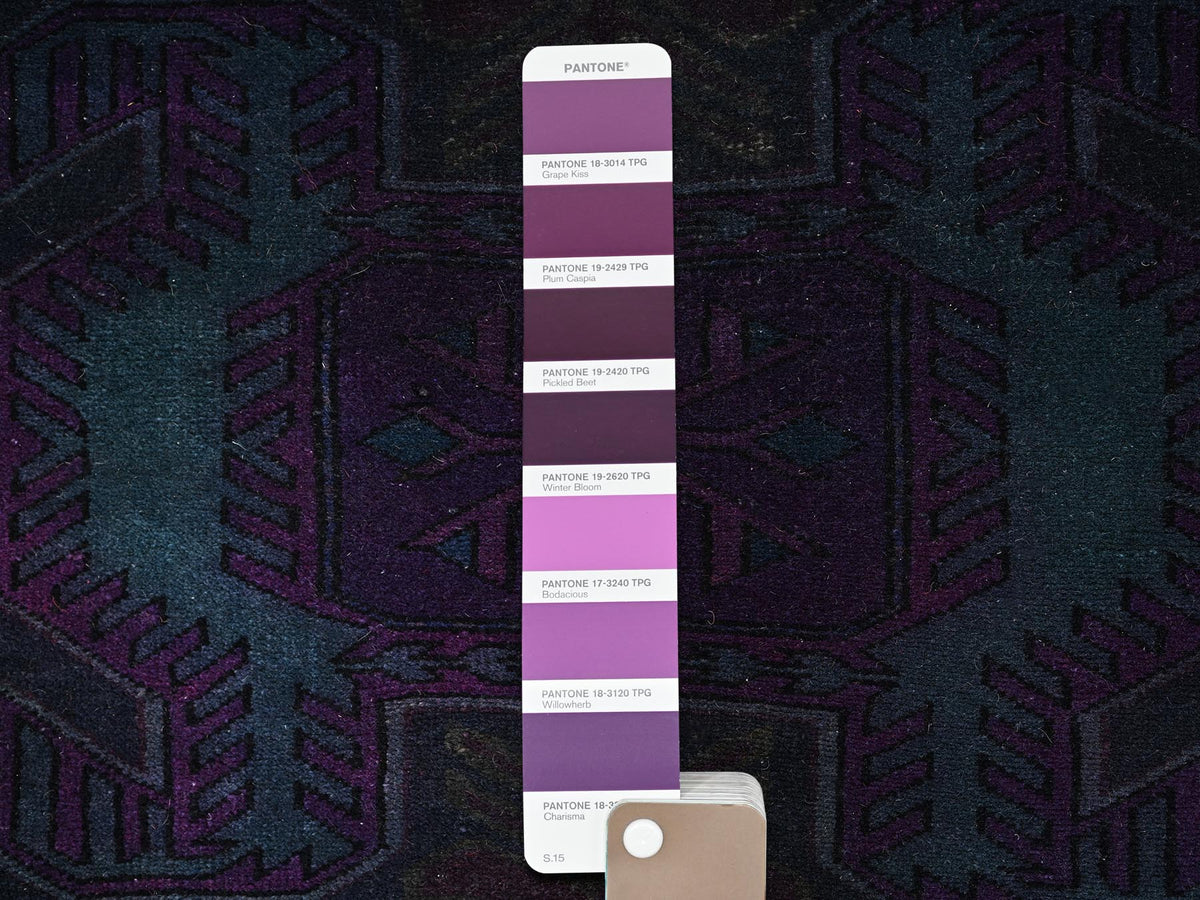 Vintage hand-knotted wool runner in Overdyed, 3' x 8'4" — SKU O01555 (view 4)