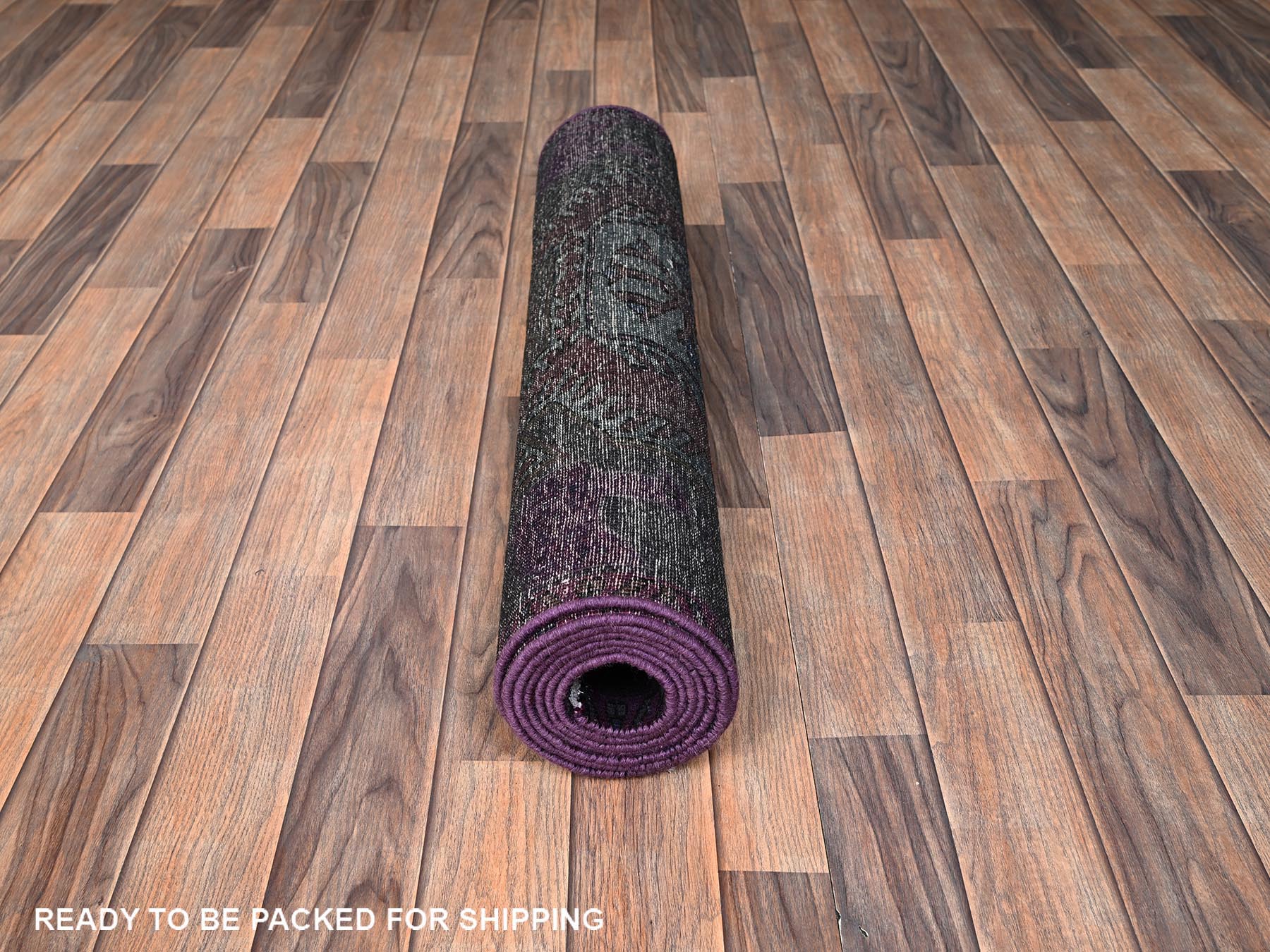 Vintage hand-knotted wool runner in Overdyed, 3' x 8'4" — SKU O01555 (view 5)