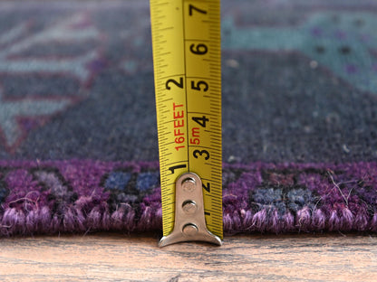Vintage hand-knotted wool runner in Overdyed, 3' x 8'4" — SKU O01555 (view 6)