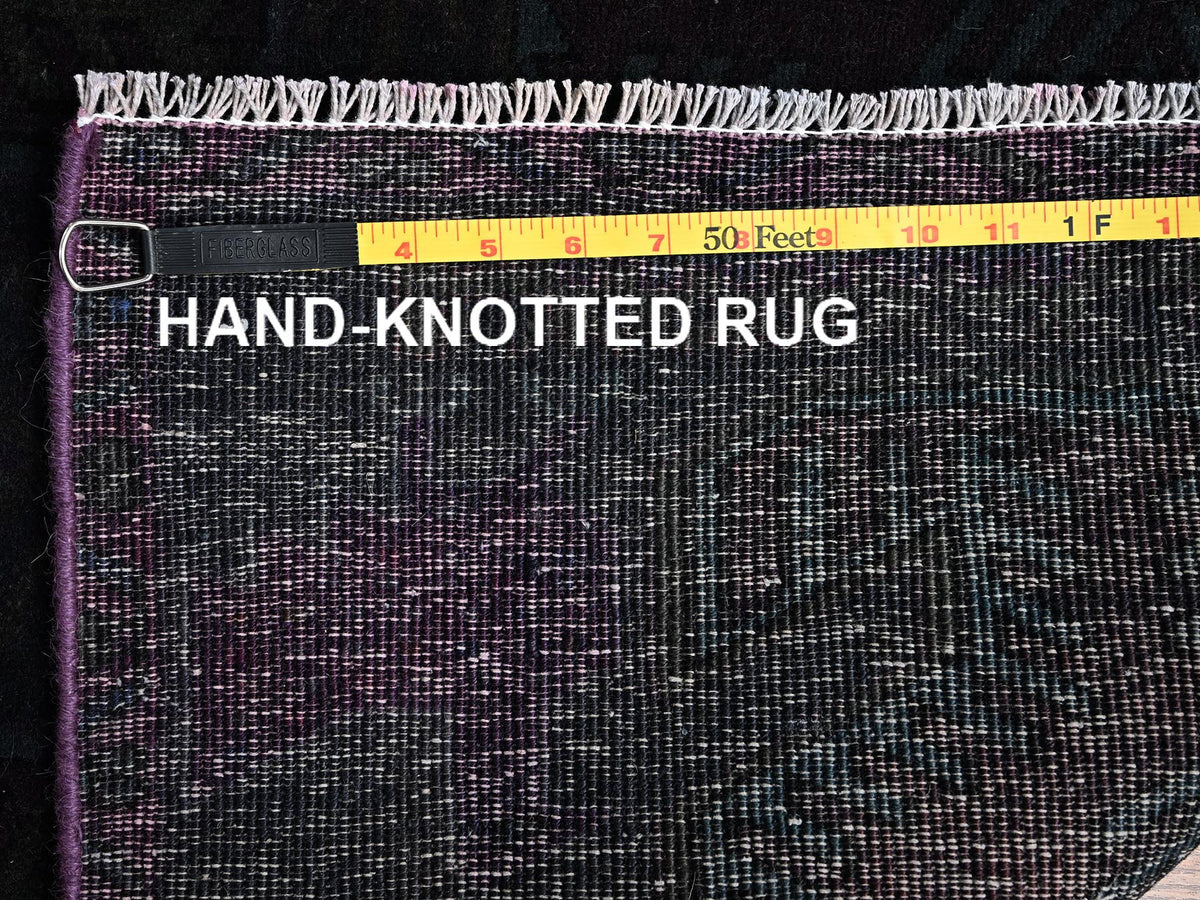 Vintage hand-knotted wool runner in Overdyed, 3' x 8'4" — SKU O01555 (view 7)