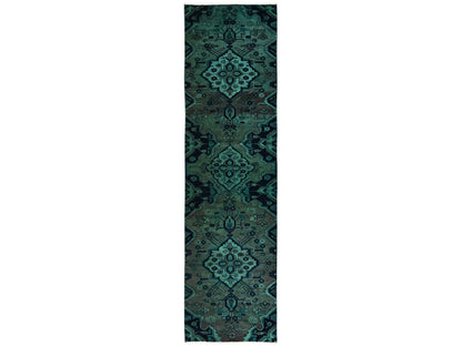 Hamadan Vintage hand-knotted wool runner in Overdyed, 2'7" x 9'10" — SKU O01558