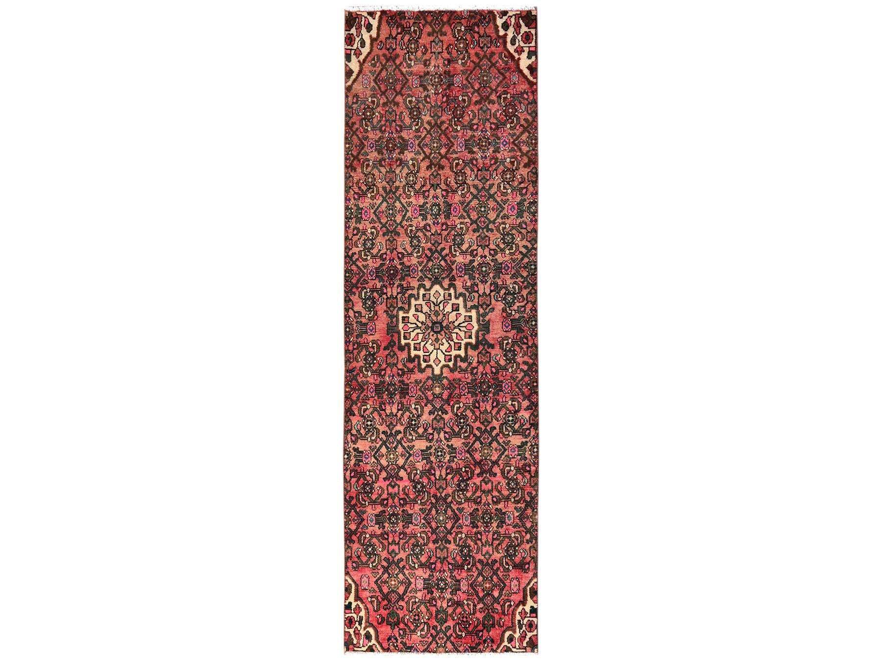 Pink 2'7" x 8'6" Vintage Hand knotted Wool Rug - Sku: O01559
