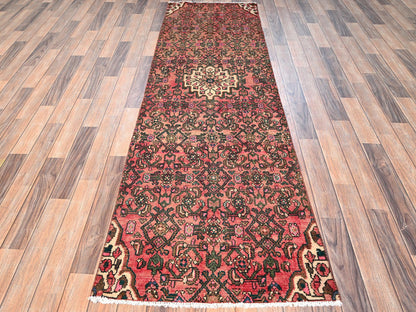Pink 2'7" x 8'6" Vintage Hand knotted Wool Rug - Sku: O01559