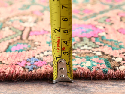 Pink 2'7" x 8'6" Vintage Hand knotted Wool Rug - Sku: O01559