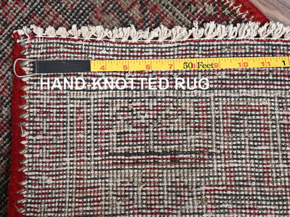 Red 1'10" x 5'8" Vintage Hand knotted Wool Rug - Sku: O01560