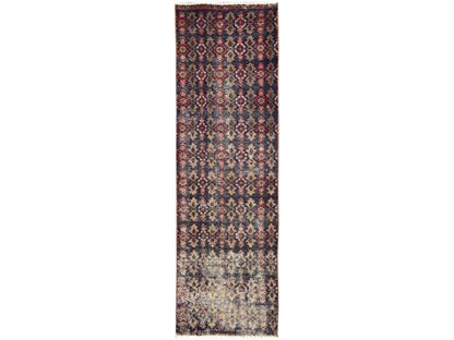 Vintage hand-knotted wool runner in Purple, 2'1" x 6'9" — SKU O01563
