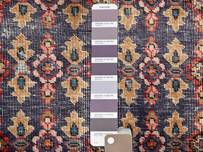Vintage hand-knotted wool runner in Purple, 2'1" x 6'9" — SKU O01563 (view 4)