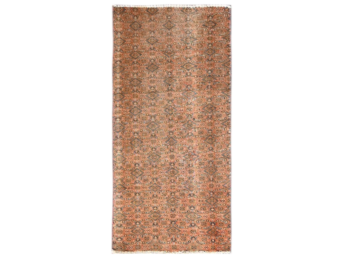 Vintage hand-knotted wool rug in Pink, 1'10" x 4'4" — SKU O01564