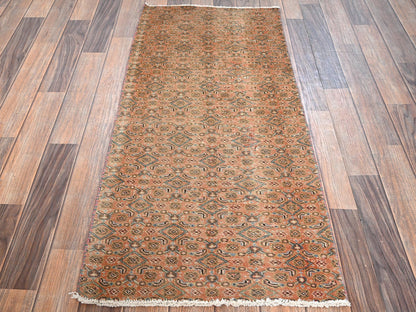 Vintage hand-knotted wool rug in Pink, 1'10" x 4'4" — SKU O01564 (view 2)