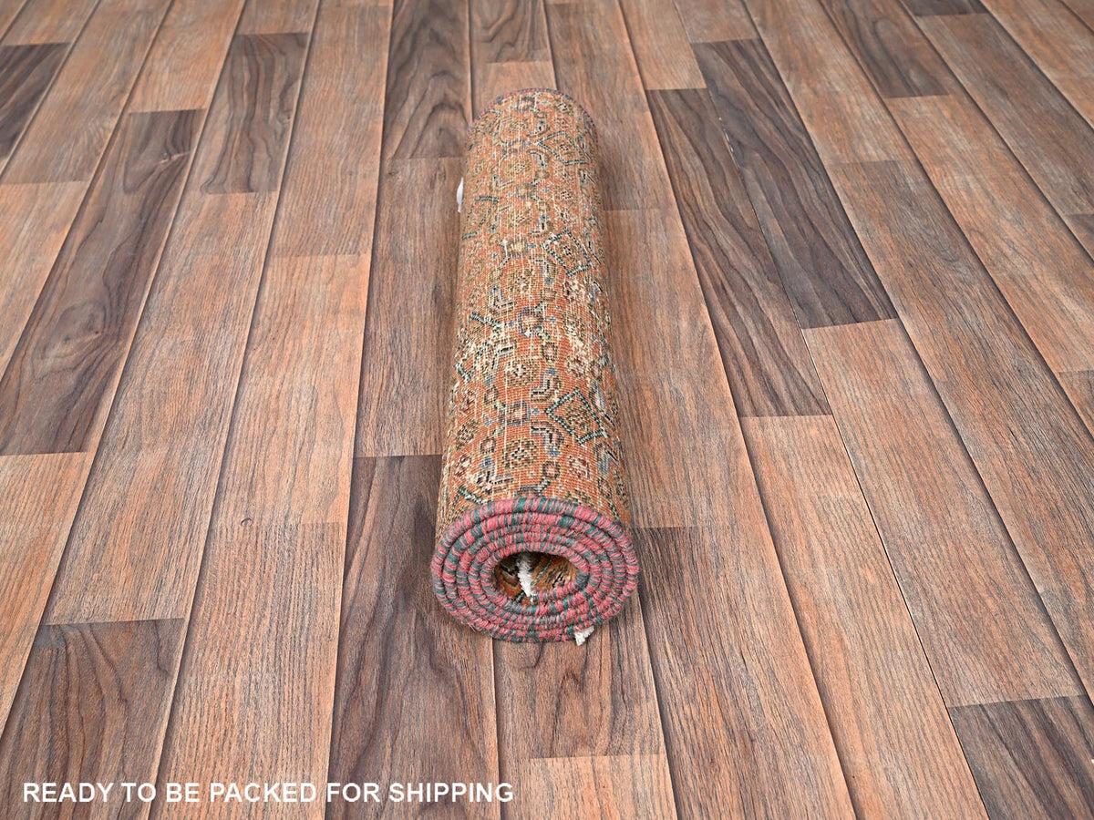 Vintage hand-knotted wool rug in Pink, 1'10" x 4'4" — SKU O01564 (view 5)